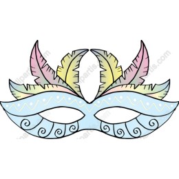 Pastel Feathered Masquerade Mask