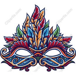 Vibrant Feathery Masquerade Mask