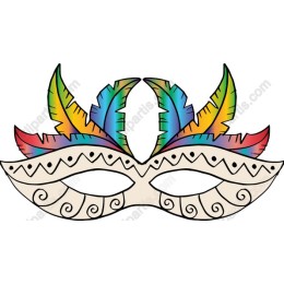 Colorful Feathered Carnival Mask