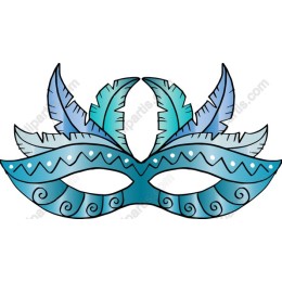 Blue Feathered Mask