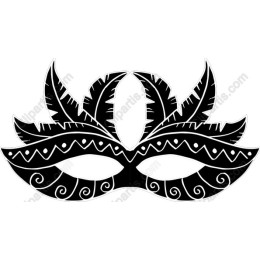 Black Feather Mask Elegant Clipart