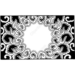 Intricate Black and White Ornamental Frame