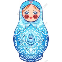 Blue Floral Matryoshka Doll