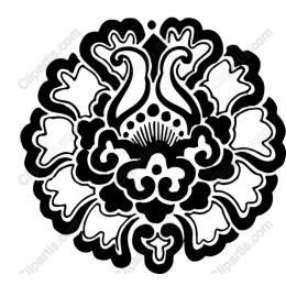 Black and White Floral Ornament