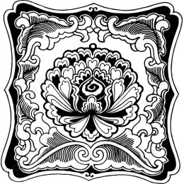 Elegant Black and White Floral Motif