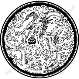 Mythical Dragon in Black and White