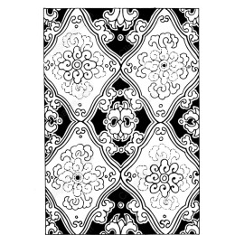 Elegant Floral Pattern - Black and White Artwork