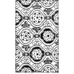 Intricate Swirling Motif Black and White Pattern