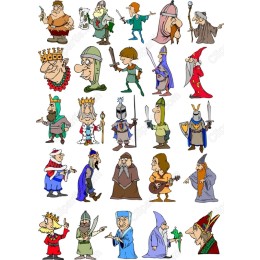 Medieval Characters Clipart Bundle