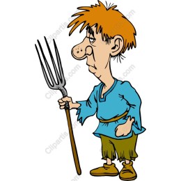 Rustic Character with Pitchfork
