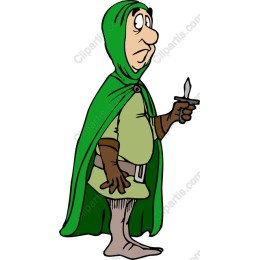 Whimsical Green Cloaked Character
