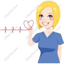 Cheerful Healthcare with Heart and EKG Line