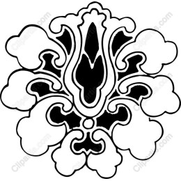 Elegant Black and White Floral Ornament