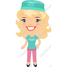 Cheerful Cartoon Woman