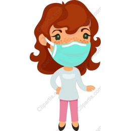 Cheerful Character in Mint-Green Mask