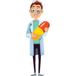 Cheerful Doctor with Capsule