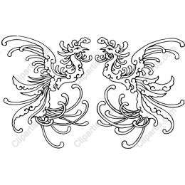 Elegant Phoenix Line Art