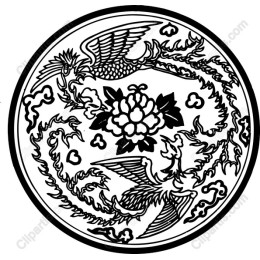 Elegant Phoenix & Floral Circular