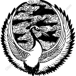 Elegant Crane in Clouds
