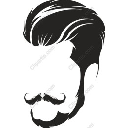 Classic Barber Hair and Mustache