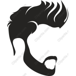 Stylish Male Head with Beard