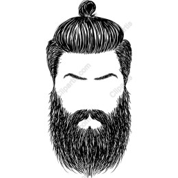 Stylish Man with Bun and Beard