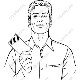 Confident Man Holding Ticket