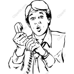 Vintage Surprised Man Telephone
