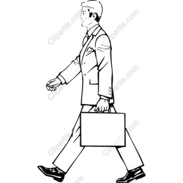 Professional Walking Man with Briefcase