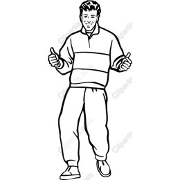 Cheerful Male Character with Thumbs Up