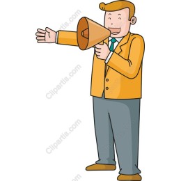 Cheerful Man with Megaphone