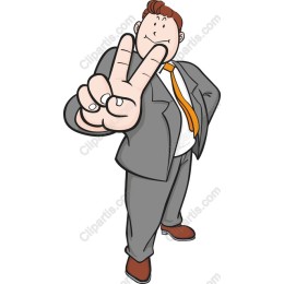 Confident Businessman Peace Sign