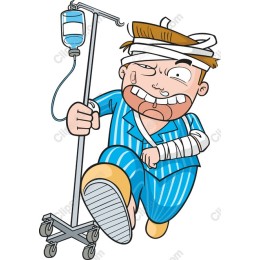 Whimsical Cartoon Hospital Patient