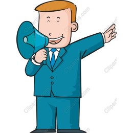 Confident Businessman Megaphone