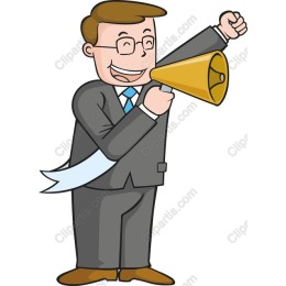Dynamic Businessman with Megaphone