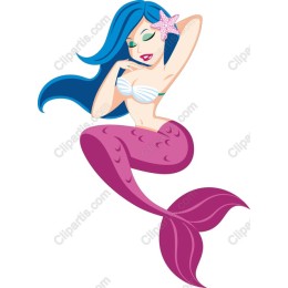 Playful Blue-Haired Mermaid