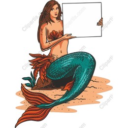 Mermaid with Blank Sign