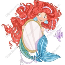 Whimsical Mermaid with Mirror