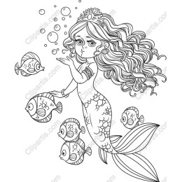 Charming Mermaid with Playful Fish