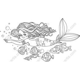Magical Mermaid and Fish