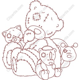 Charming Teddy Bear and Friends