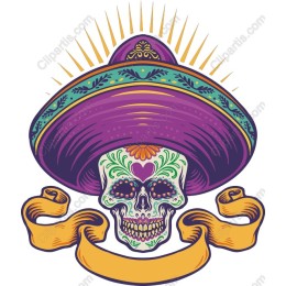 Vibrant Sombrero Skull