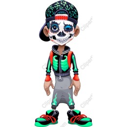 Vibrant Skull Streetwear Character