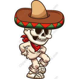 Dancing Skeleton with Sombrero