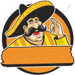 Vibrant Mexican Character with Customizable Banner
