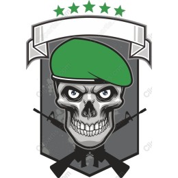 Green Beret Skull
