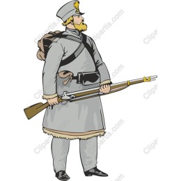 Vintage Soldier in Grey Uniform
