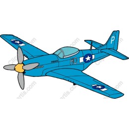 Vintage Blue Military Airplane
