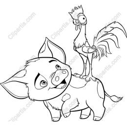 Whimsical Farm Friends: Adorable Pig and Rooster