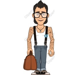 Trendy Tattooed Character